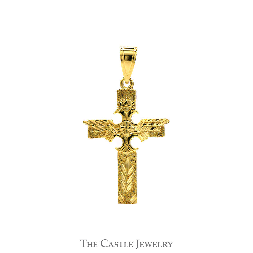 10k Solid Two-Tone shops Gold Crucifix Coin Pendant, Catholic Jewelry Gifts for Her