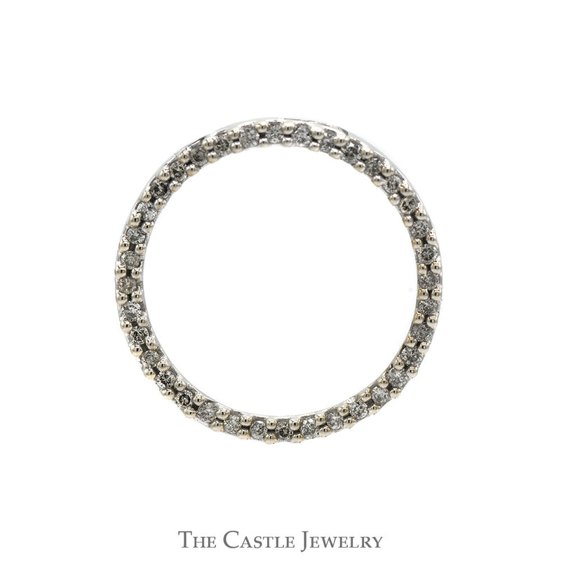 1/2cttw Round Diamond "Circle of Love" Pendant in 10k White Gold