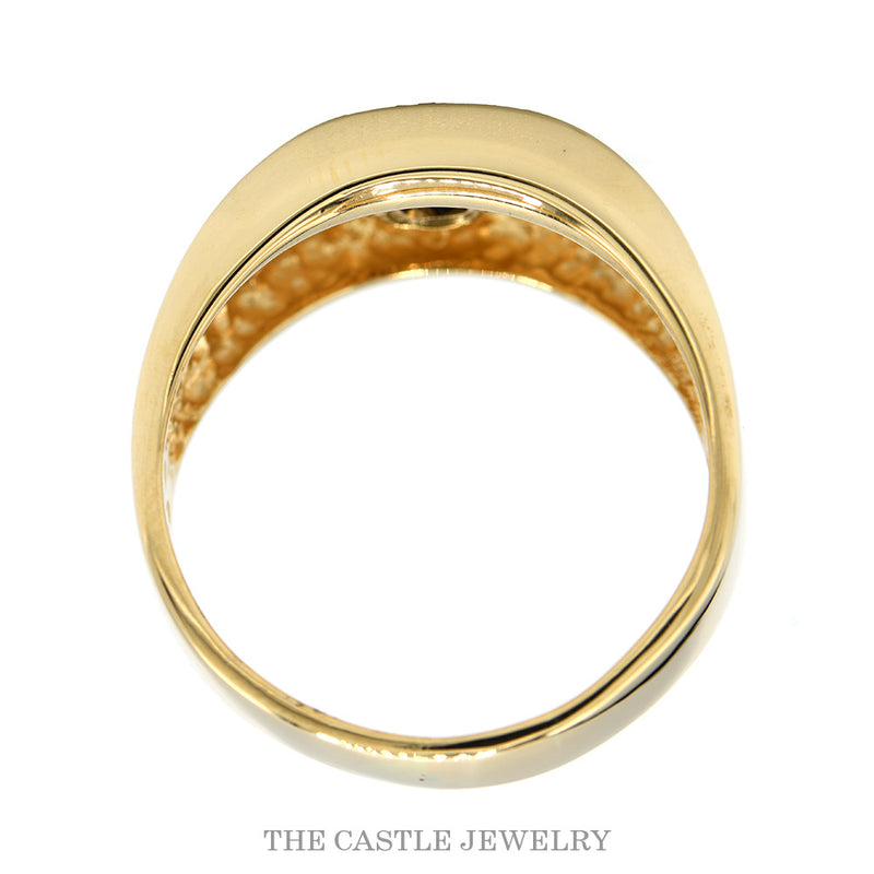 14K Yellow Gold .40ct Diamond Bezel Set Men’s Solitaire Ring