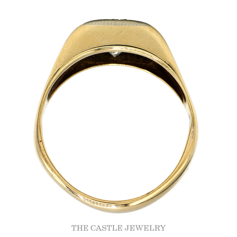 Front-facing view of the 10k yellow gold 2ct diamond solitaire ring
