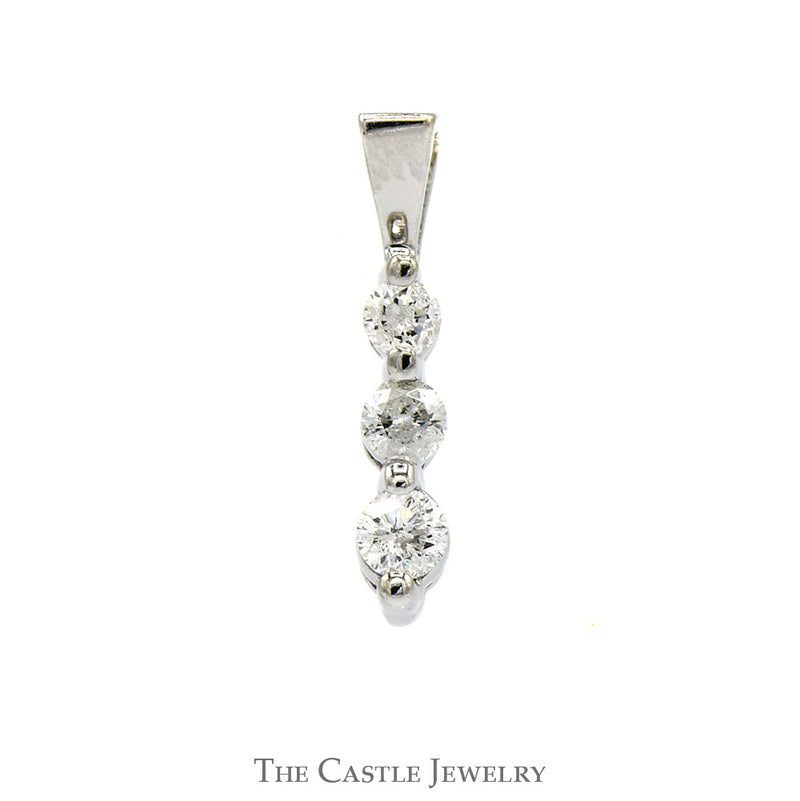 .20cttw 3 Stone Diamond Pendant in 10k White Gold