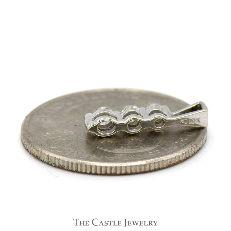 .20cttw 3 Stone Diamond Pendant in 10k White Gold