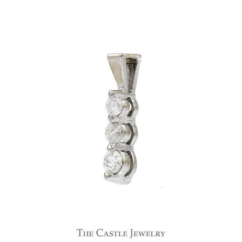 .20cttw 3 Stone Diamond Pendant in 10k White Gold