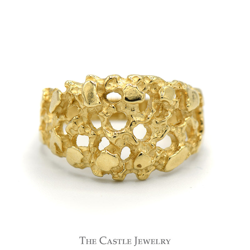 10k Yellow Gold Open Nugget Designed Ring - Size 7.25