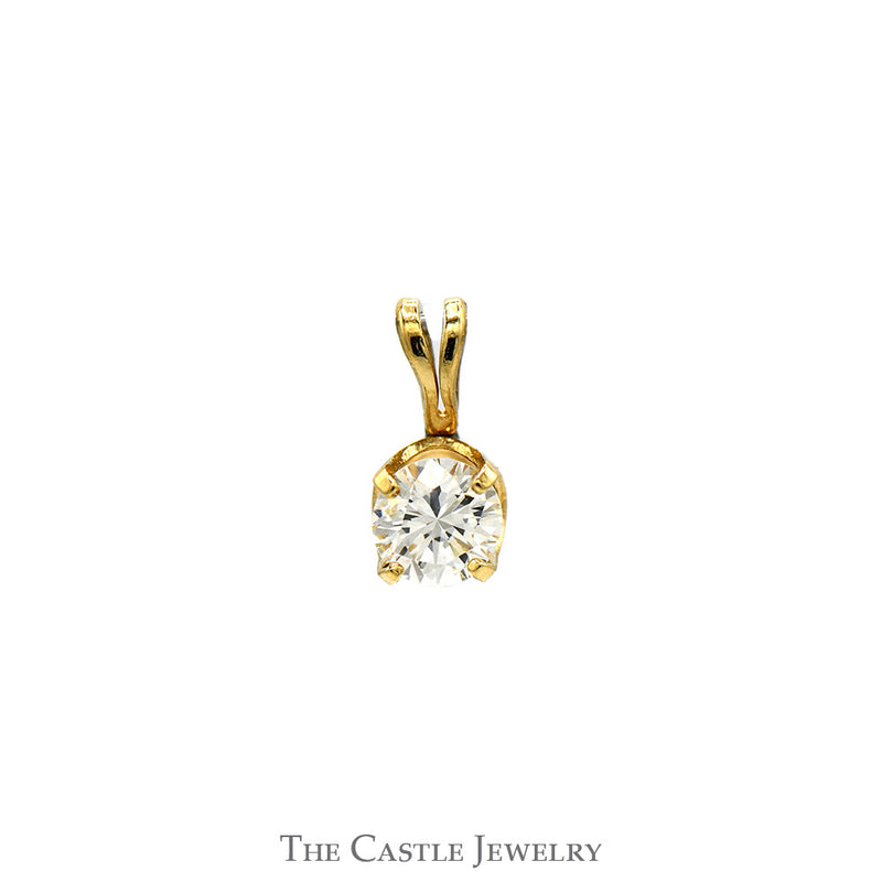.35ct Round Diamond Solitaire Pendant in 14k Yellow Gold Split Bail 4 Prong Mounting