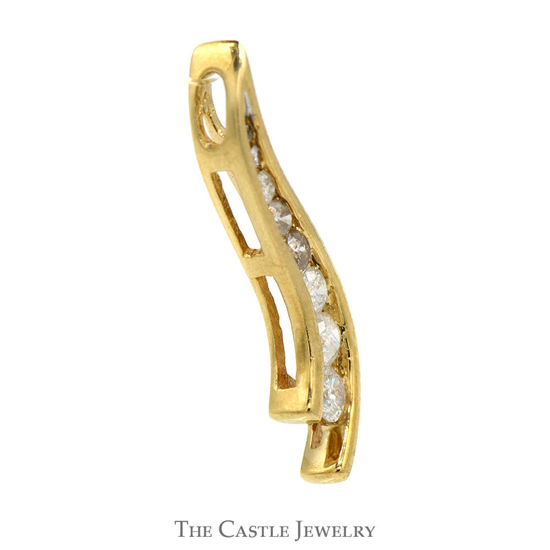 1/2cttw Diamond Journey Style Pendant in 10k Yellow Gold