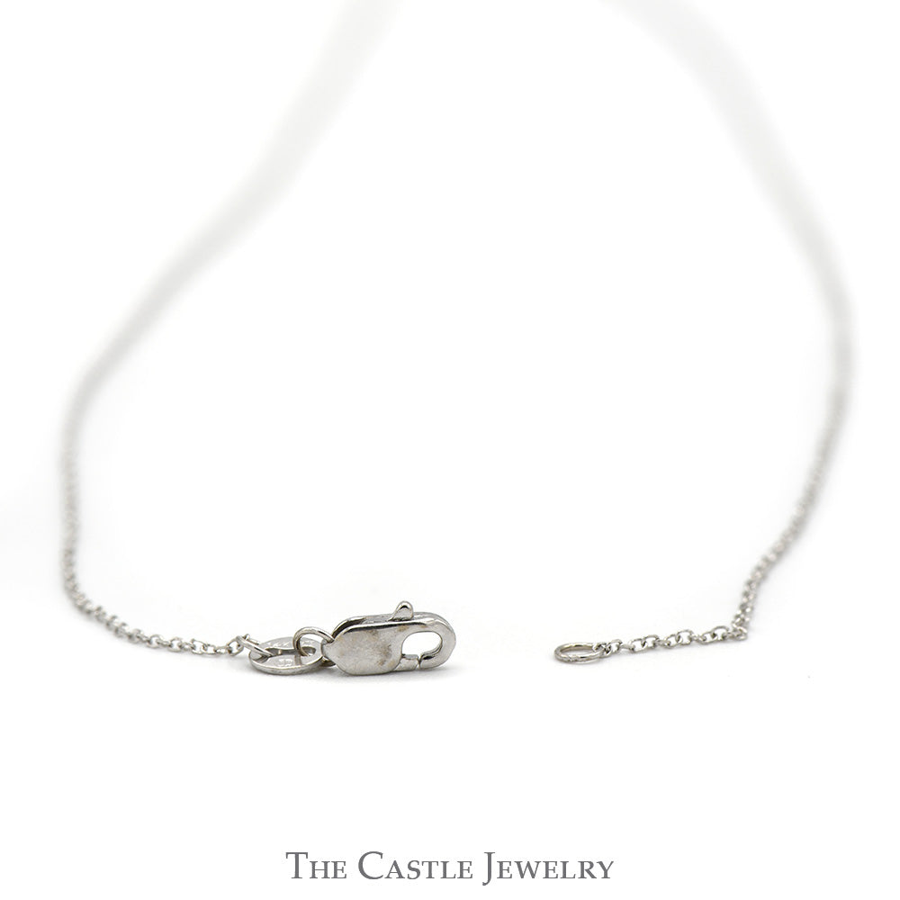 10ct Diamond Solitaire Pendant on 21 inch 14k White Gold Chain The Castle Jewelry