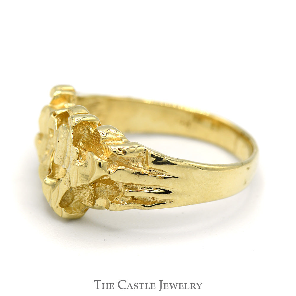 Diamond Cut Nugget Style Ring in 14k Yellow Gold Size 7 The Castle