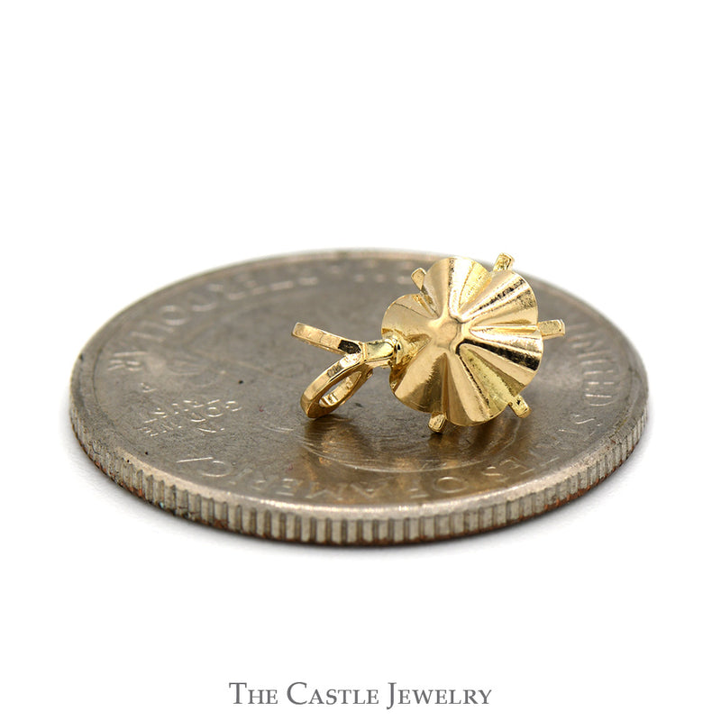 Round Diamond Solitaire Pendant in 14k Yellow Gold Buttercup Mount
