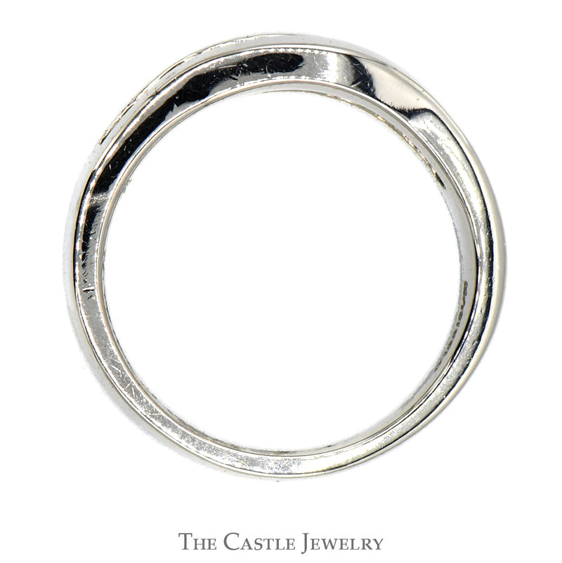 1/2cttw Curved Channel Set Diamond Wedding Band in Platinum
