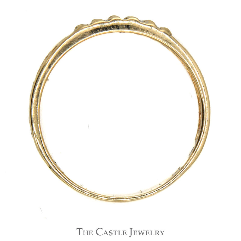 Two Row Diamond Wedding Band .36CTTW With Open Weave 14KT Yellow Gold