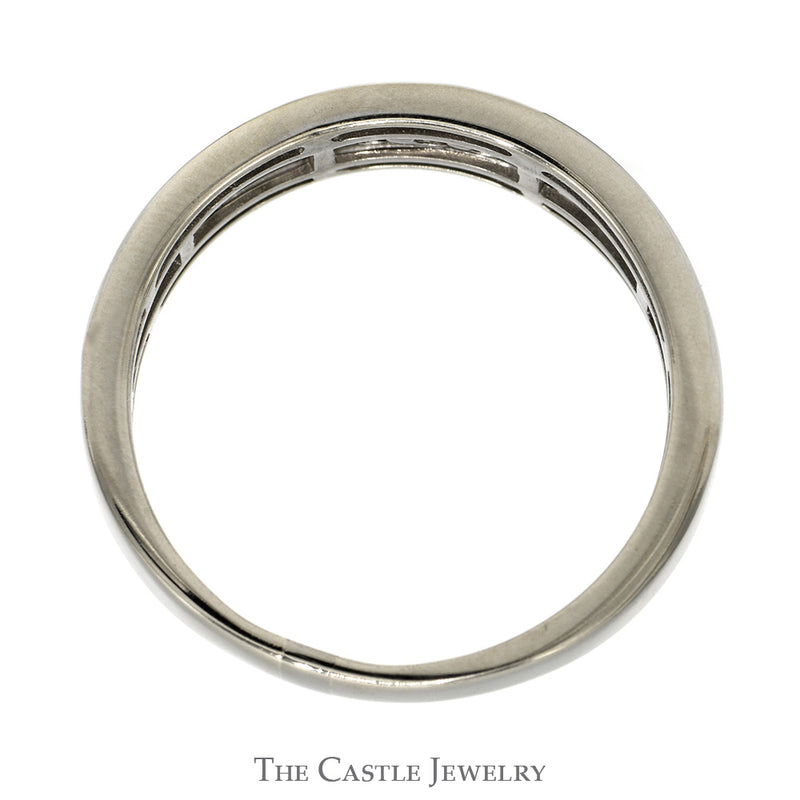 Men's 1/4cttw Nick Set Diamond Wedding Band in 10k White Gold