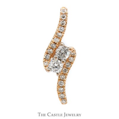 1/2cttw Diamond Ever Us Designer Bypass Pendant in 14k Rose Gold