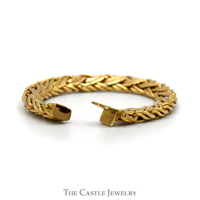 Tiffany & Co Designer 7 1/4 Inch Woven Byzantine Bracelet in 14k Yellow Gold