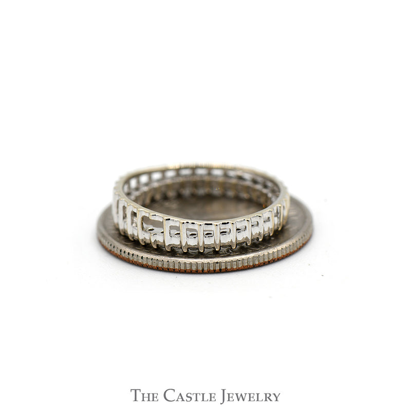 1/2cttw Round Diamond Open Circle of Love Pendant in 14k White Gold