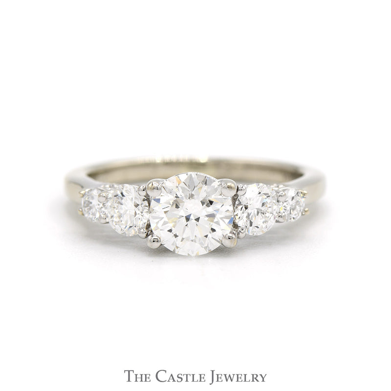 1.75cttw Lab Grown Diamond Engagement Ring with Accented Sides in 14k White Gold
