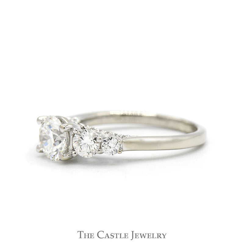 1.75cttw Lab Grown Diamond Engagement Ring with Accented Sides in 14k White Gold