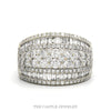 Multi Row Cluster Dome Diamond Ring 3ctw in 14k White Gold