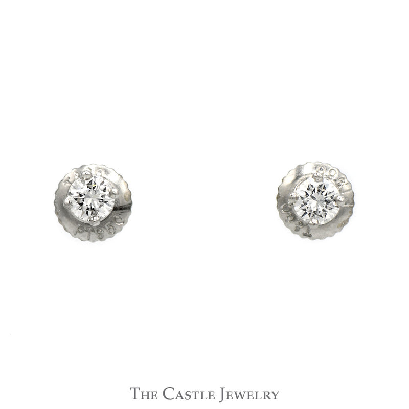 Tiffany & Co Round Diamond Stud Earrings in Platinum Screw Backs