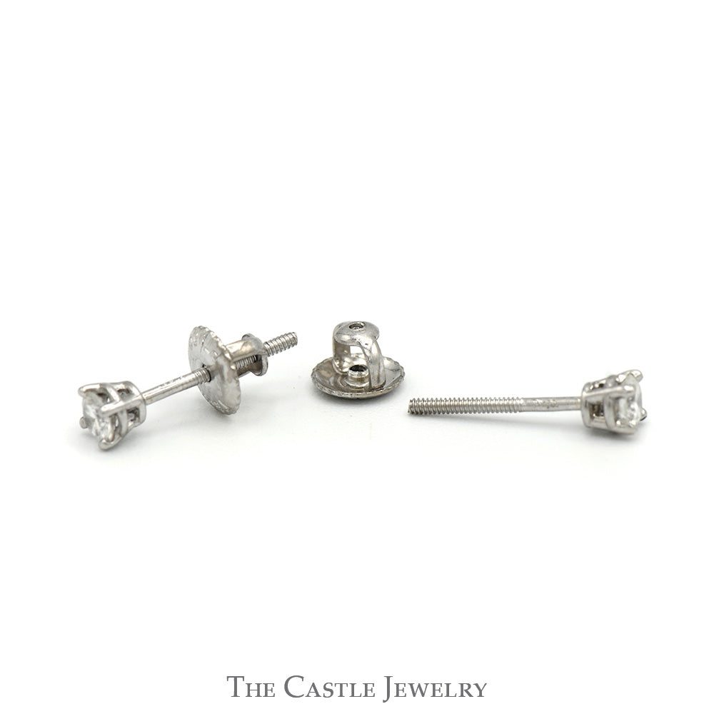 Platinum Replacement Screw Backs For Diamond Stud Earrings - Solid Pair Or Single, Unbranded