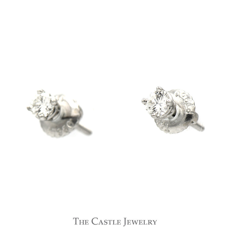 Tiffany & Co Round Diamond Stud Earrings in Platinum Screw Backs