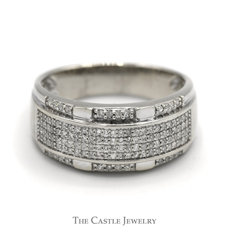 Men's 1/3cttw Pave Set Diamond Cluster Ring in 10k White Gold