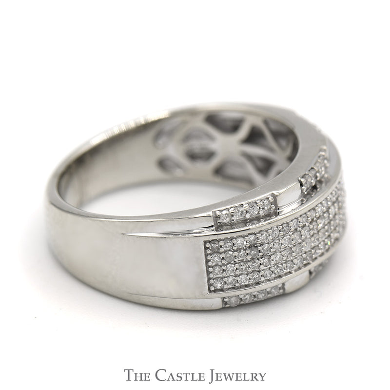 Men's 1/3cttw Pave Set Diamond Cluster Ring in 10k White Gold