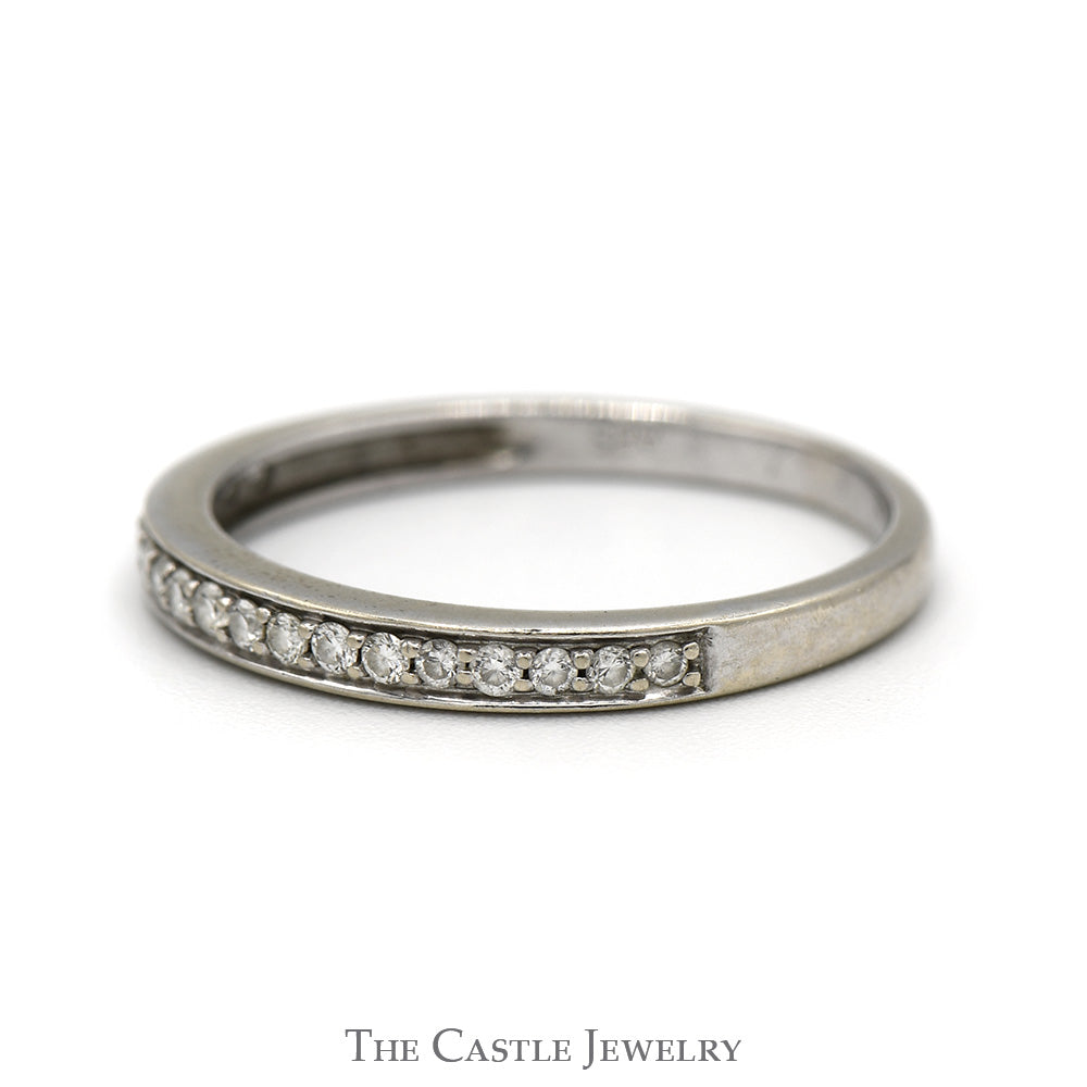 Round Brilliant Cut Diamond Wedding Band in 14k White Gold – The Castle  Jewelry