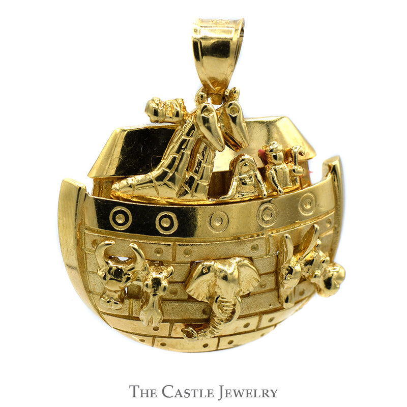 Noah's Ark Designed Pendant in 14k Yellow Gold
