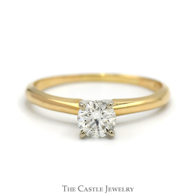 .59ct Round Diamond Solitaire Engagement Ring in 14k Yellow Gold