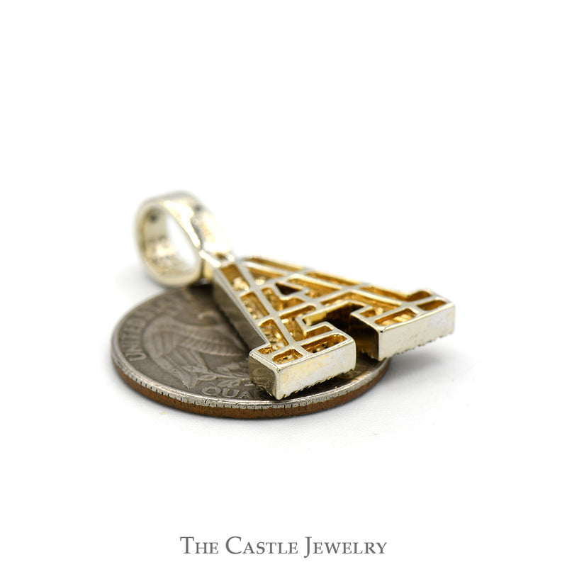 3/4cttw Round Diamond Cluster Letter "A" Pendant in 10k Yellow Gold