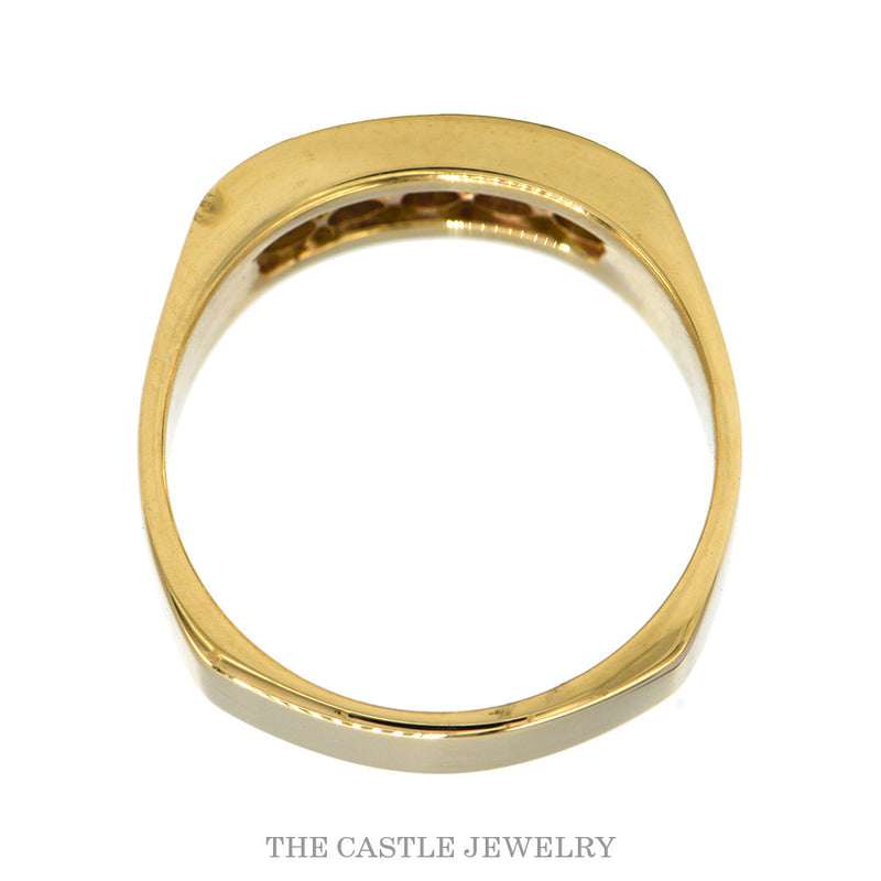 Men's Channel Set 5 Round Diamond Band in 14k Yellow Gold