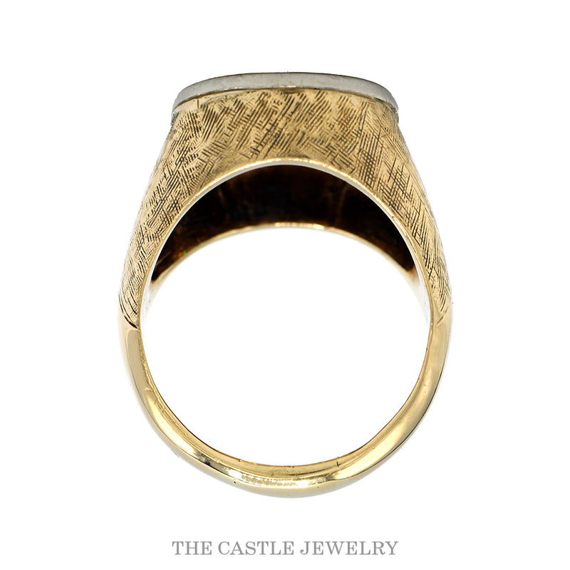 Front-facing view of the 2.25cttw old European cut diamond cluster ring in 10k gold