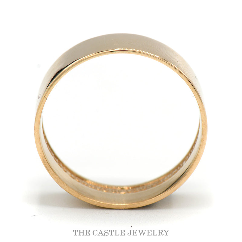 Front-facing view of the 14th degree Scottish Rite band in 10k yellow gold