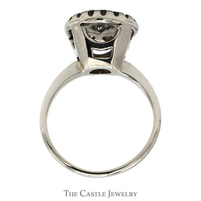 Round Shaped 1cttw Diamond Cluster Ring in 10k White Gold