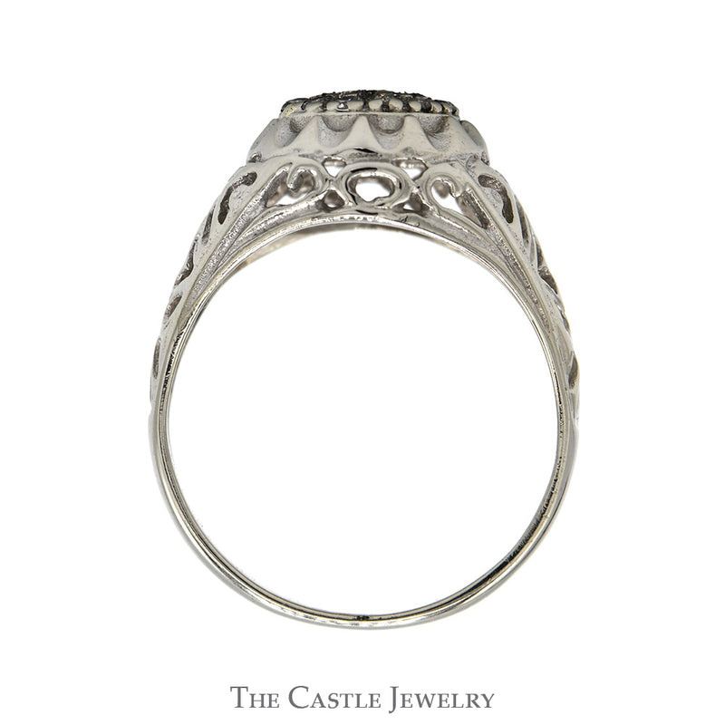 Women's Kentucky Diamond Cluster Ring in 10k White Gold