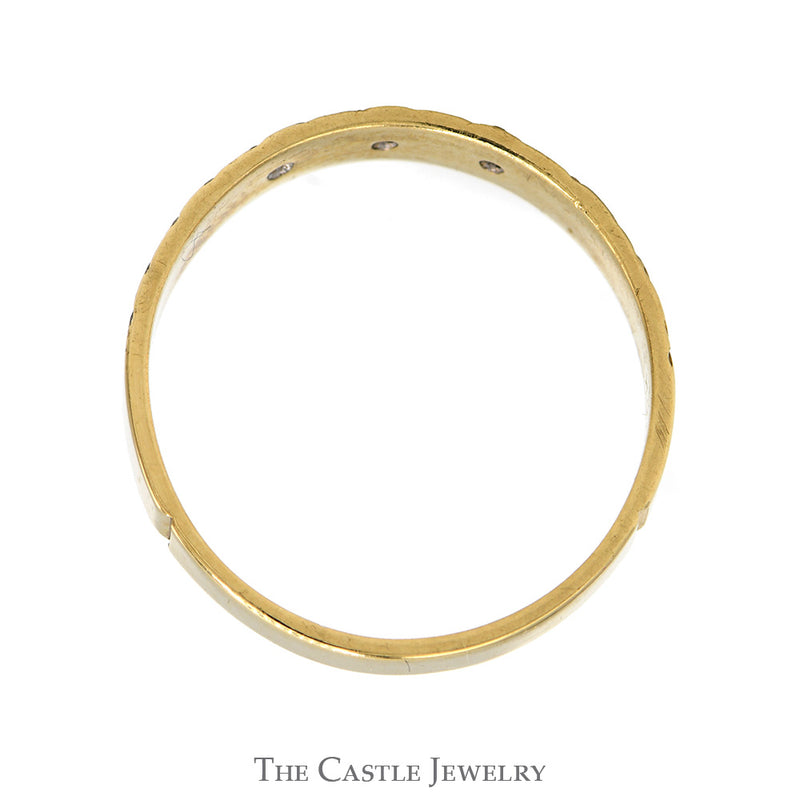 Woven Style Band with Diamond Accents in 10k Yellow Gold
