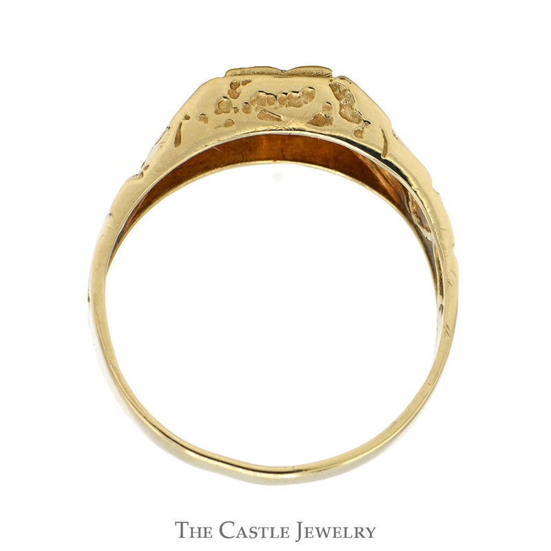 Diamond Solitaire Nugget Style Ring in 10k Yellow Gold