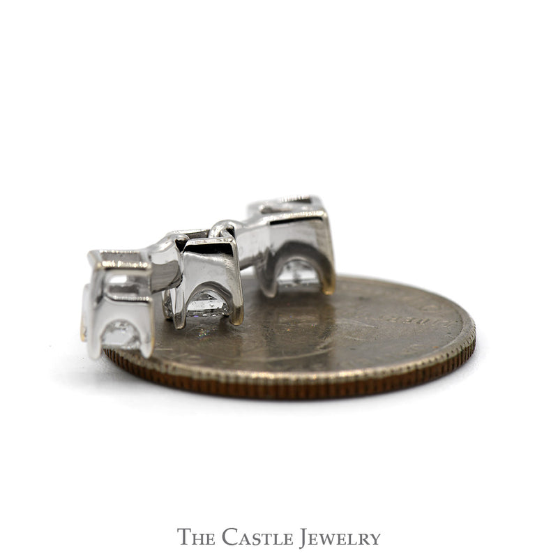 3/4cttw Princess Cut Diamond DeBeers Style Pendant in 14k White Gold