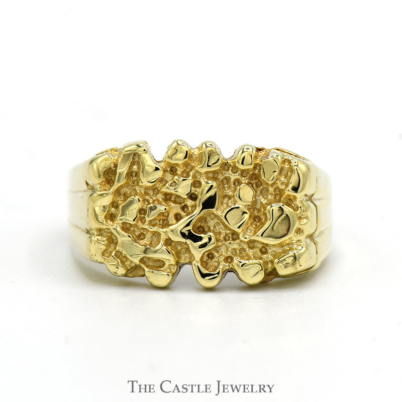 Nugget Style Men's Ring in 10k Yellow Gold