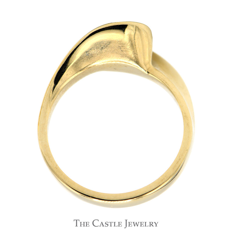 .65ct Diamond Solitaire Bridal Set with Swirled Mounting and Matching Band in 14k Yellow Gold