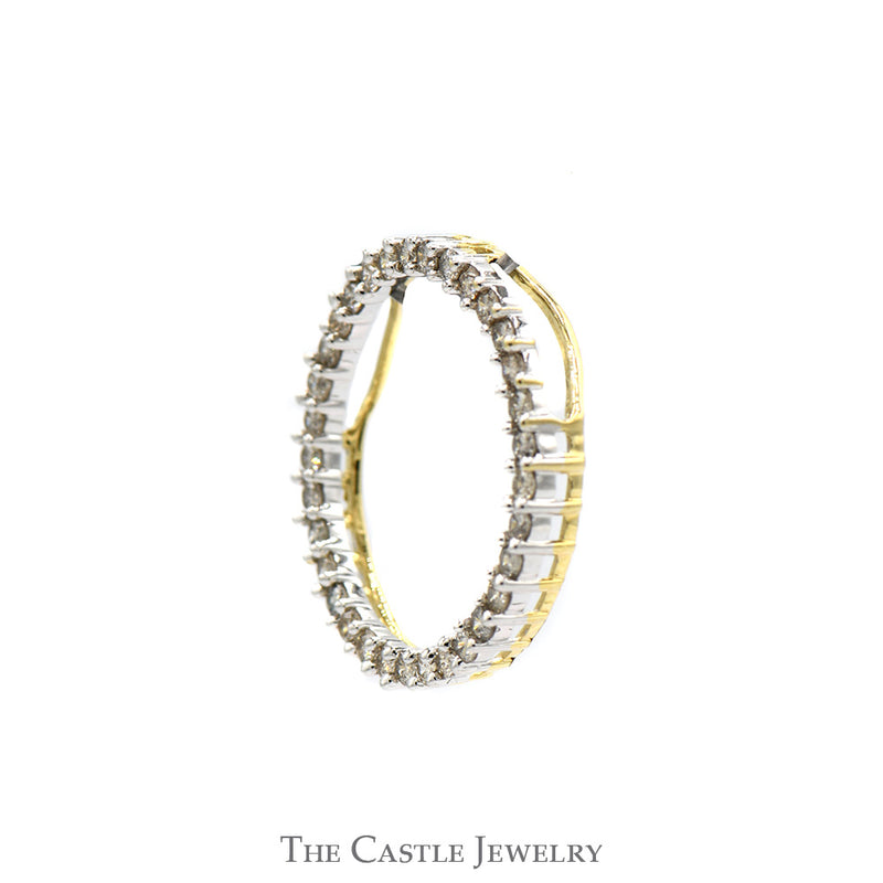 1/2cttw Round Diamond "Circle Of Love" Pendant in 14k Two Tone Yellow & White Gold