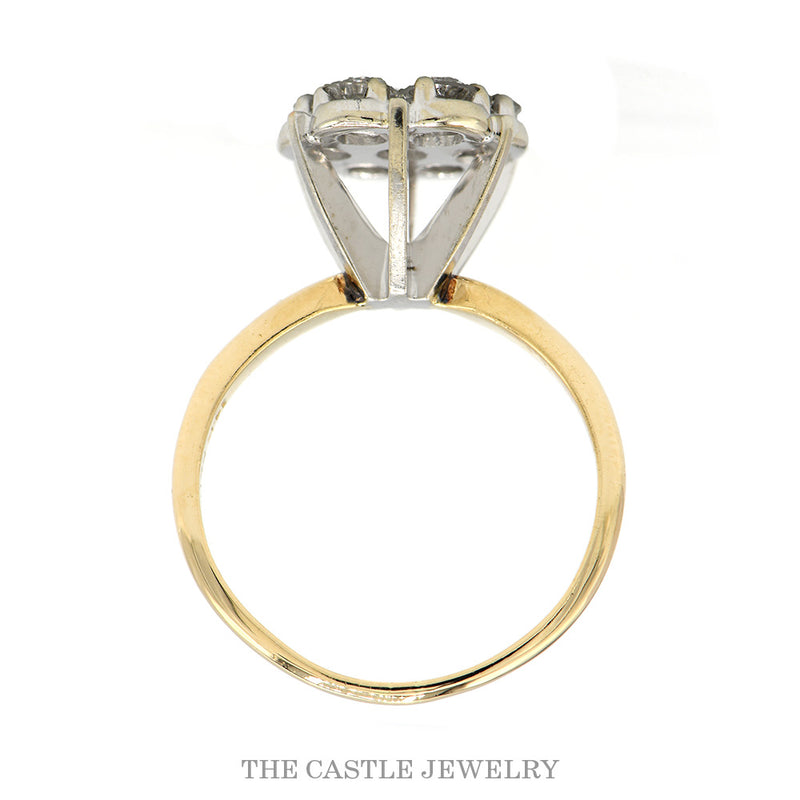 7 Round 1cttw Diamond Cluster Ring in 14k Yellow Gold