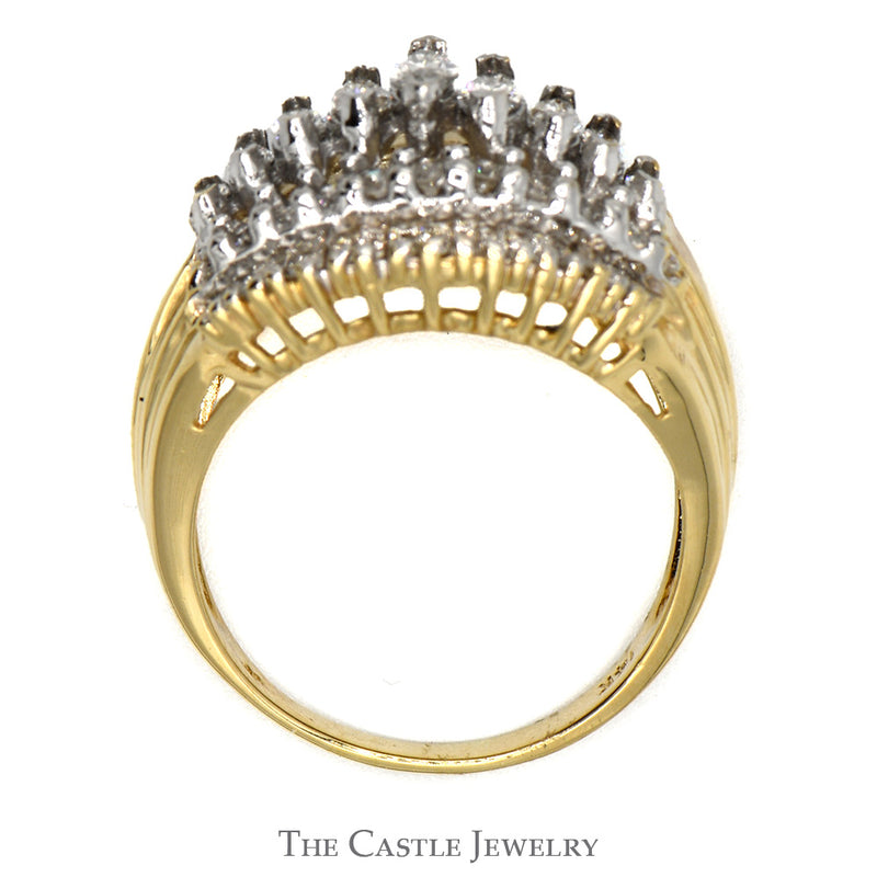 5 Row Band with 1.50cttw Marquise, Round, & Baguette Diamonds