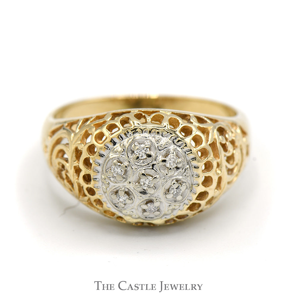 Captivating Cluster Diamond Rings, 14K Yellow Gold, Fine Jewelry