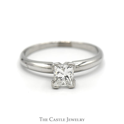 .65ct Princess Cut Diamond Solitaire Engagement Ring in 4 Prong Platinum Setting