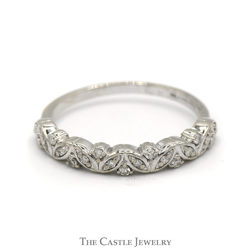 Illusion Set Diamond Stackable Band in 10k White Gold