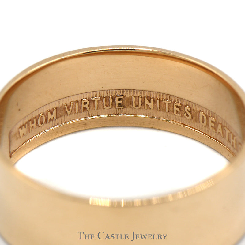 14th Degree Scottish Rite Masonic 8mm Band with Inscription in 10k Yellow Gold