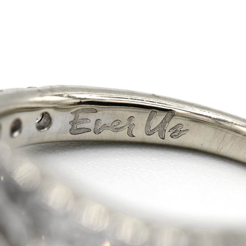 Ever Us Double Diamond Engagement Ring with Diamond Accented Bypass Sides in 14k White Gold