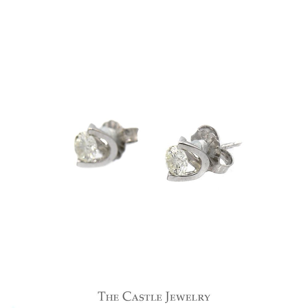 1/2cttw Tension Set Diamond Stud Earrings in 14k White Gold